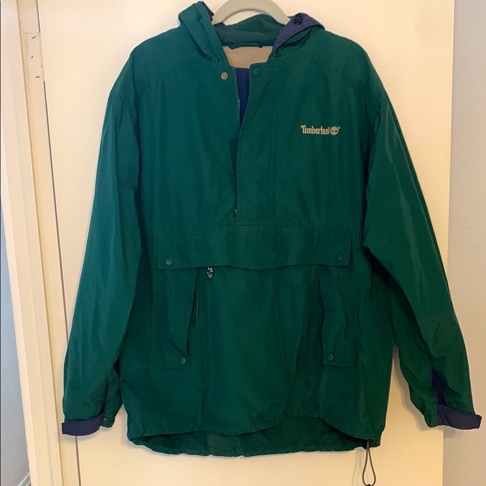 Men’s green timberland rain jacke